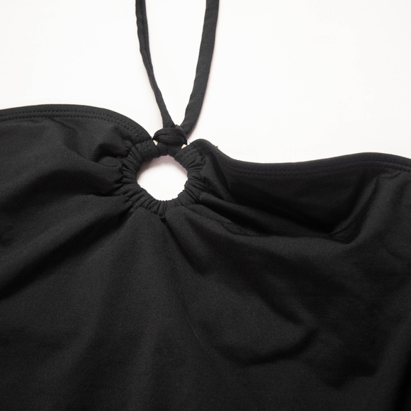 Jantzen Womens Size 12 Black Halter Marion Ring One Piece Swimsuit New With Tag - Picture 3 of 11